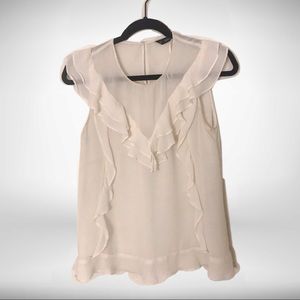 Zara cream ruffle top